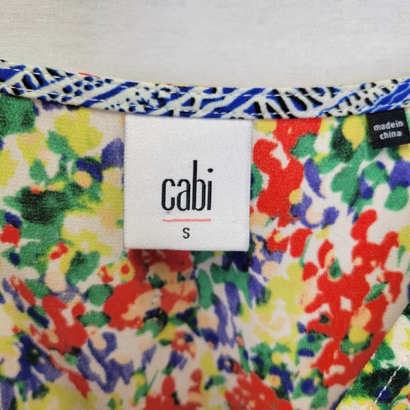Cabi Small Cruise Fiesta Romper Shorts Tank Top Yellow Blue Red Flowers #5261 - Picture 7 of 8
